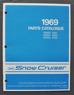 Orig 1969 OMC Snow Cruiser Snowmobile Parts Catalog Models-1590 2090 2095 Canada