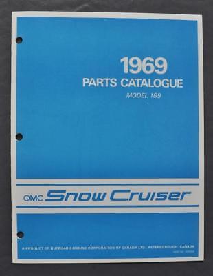 Orig 1969 OMC Snow Cruiser Snowmobile Parts Catalog Model 189 P/N 405096 Canada