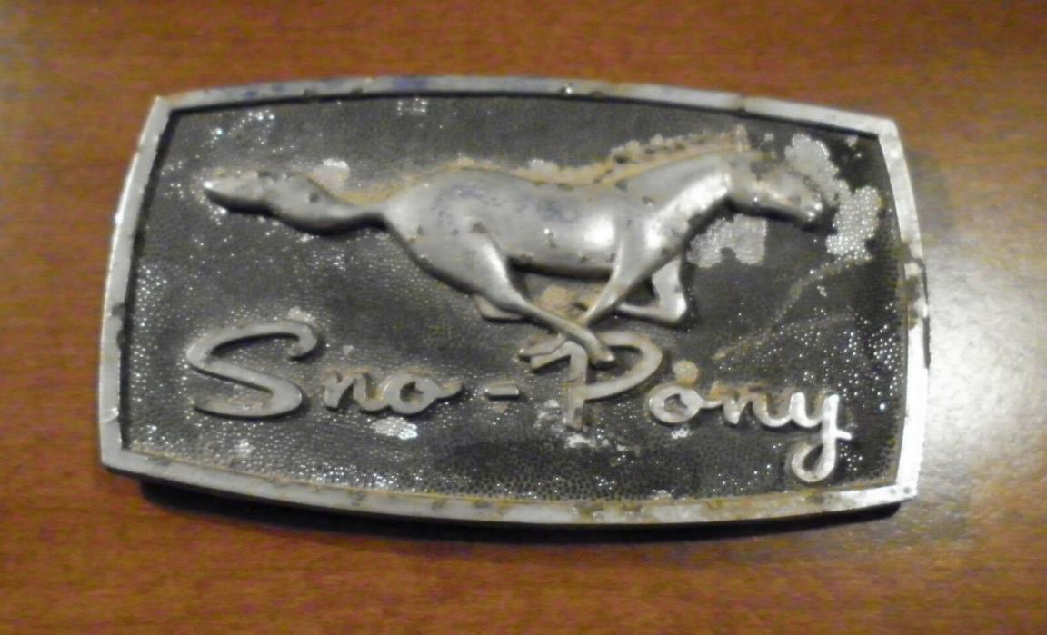 Sno-Pony Snowmobile Emblem Vintage Hood Ornament Nameplate Badge