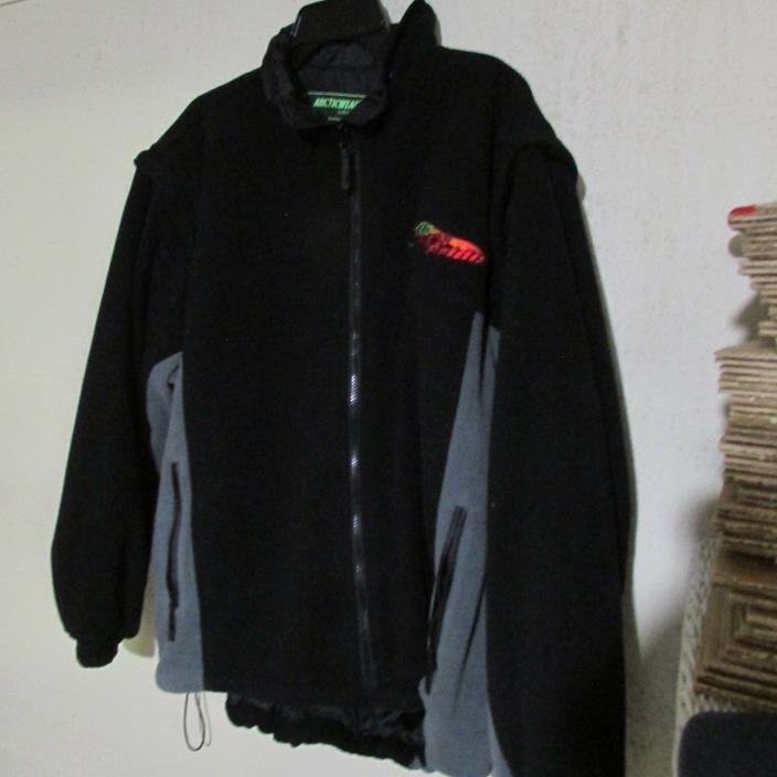 VTG ARCTIC CAT SNOWMOBILE FLEECE JACKET LARGE CATS PRIDE VEST REMOVABLE SLEEVES