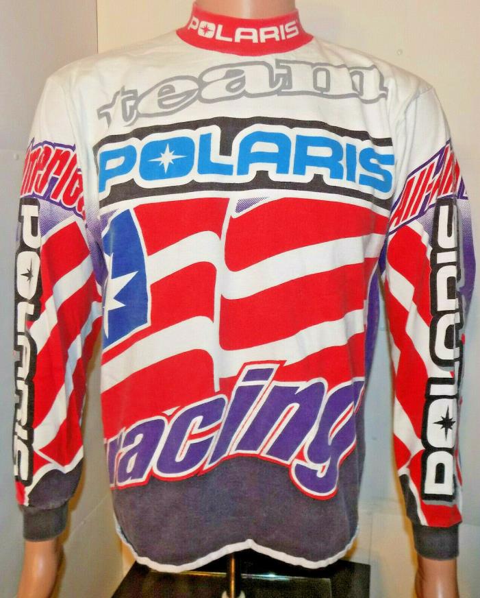 Polaris Racing Jersey (Medium) Vintage 1990's All-American Snowmobile ATV Ranger