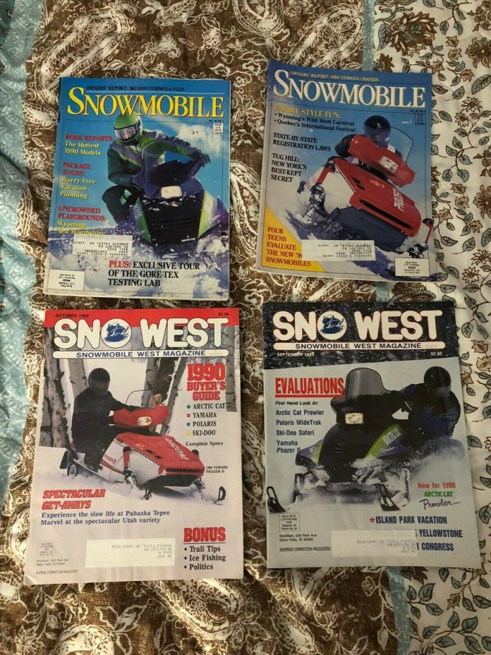 (10 LOT) Vintage 1984, 85, 89 Snowmobile Magazine (Arctic Cat, Polaris, Ski Doo)