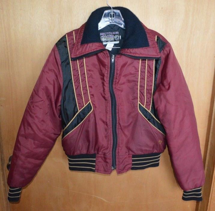 Vintage Arctic Cat Articwear Childs Kids Large Snowmobile Jacket Burgundy