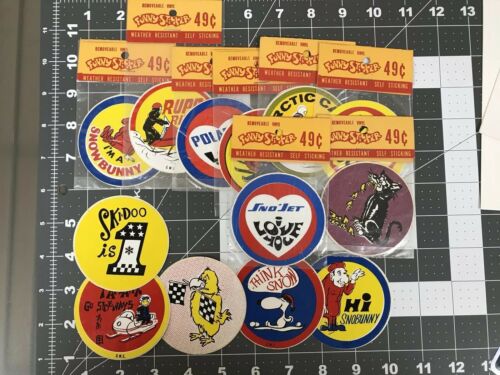 1970s Snowmobile Stickers Large Lot Polaris Rupp Ski-doo Sno-jet Yamaha MIP