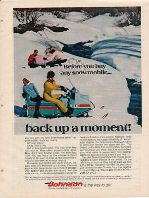 Vintage Magazine Ad - 1970 - Johnson Skee-Horse Snowmobiles