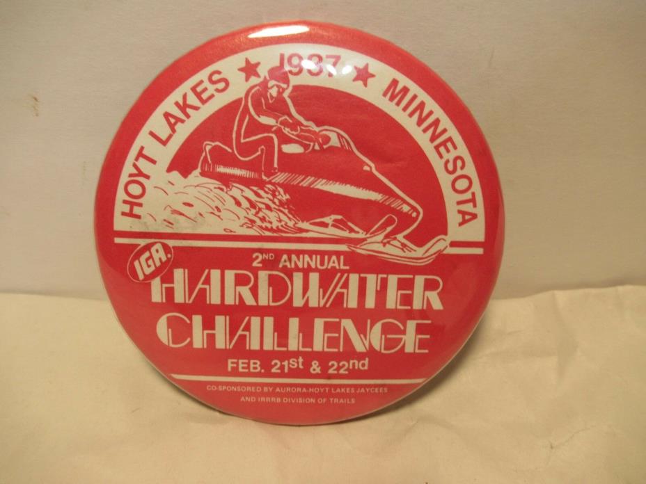 1987 Snowmobile Vintage Pin Back Mn Snowmobiling Collectible Free USA Shipping