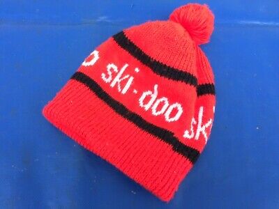 Vintage Skidoo Ski-Doo Snowmobile Black Red White Winter Knit Hat Beanie Toque