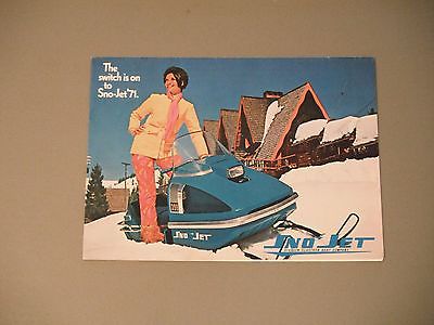 1971 Vintage Sno-Jet Snowmobiles Foldout Pocket Brochure