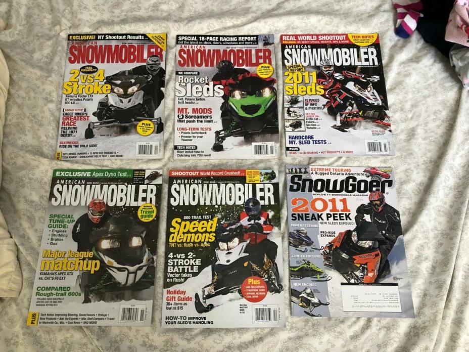 (12 LOT) Vintage 2010 Snowmobile Magazine (Arctic Cat, Polaris, Ski Doo, Yamaha)