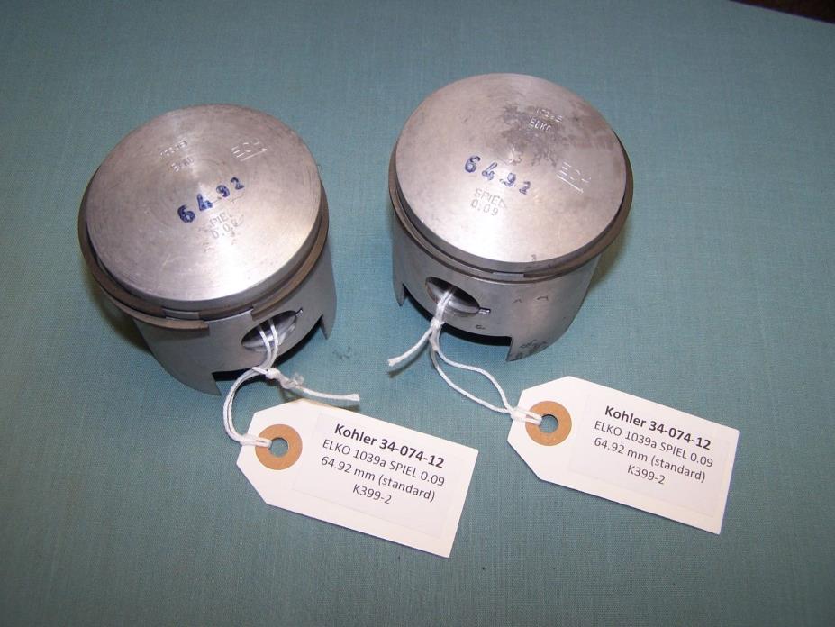 Vintage Snowmobile Kohler 34-074-12 pistons (lot of 2) K399-2