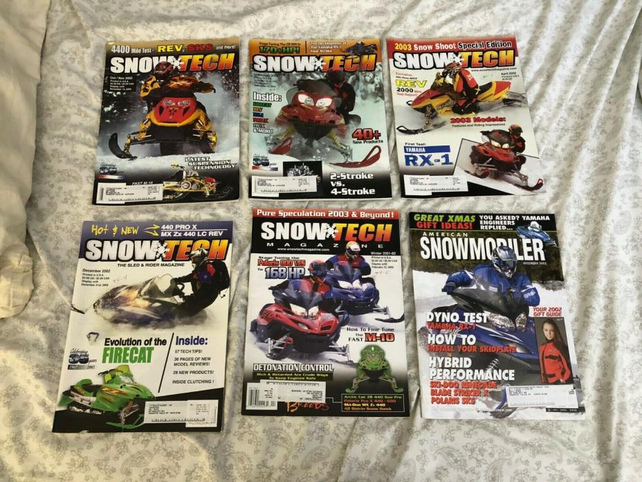 (9 LOT) Vintage 2002 Snowmobile Magazine (Arctic Cat, Polaris, Ski Doo, Yamaha)