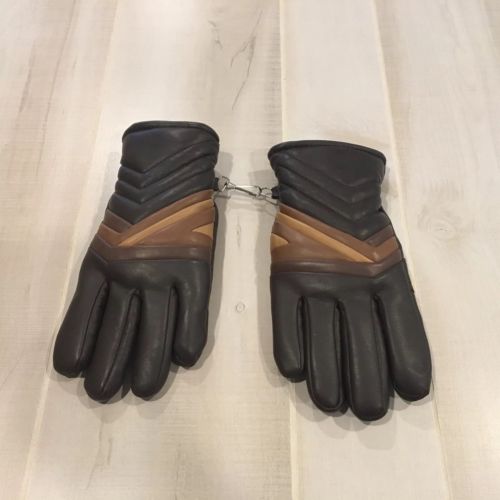 Vintage Ski Gloves Novahide Child Large Insulated Brown Tan Taiwan Avon