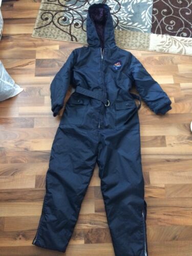 Vintage Sno Mo Beeler by Wonderalls Child Size 12 Snowmobile Suit Navy Blue