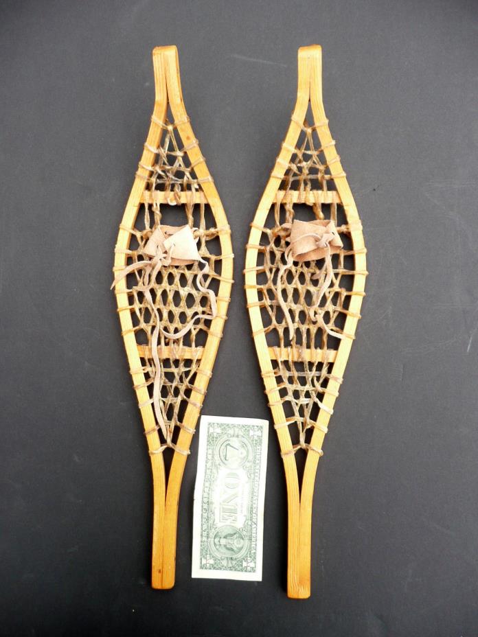 VERY SMALL Indian Made Snowshoes Salesman Sample 20 x 4.5 FREE SHIP