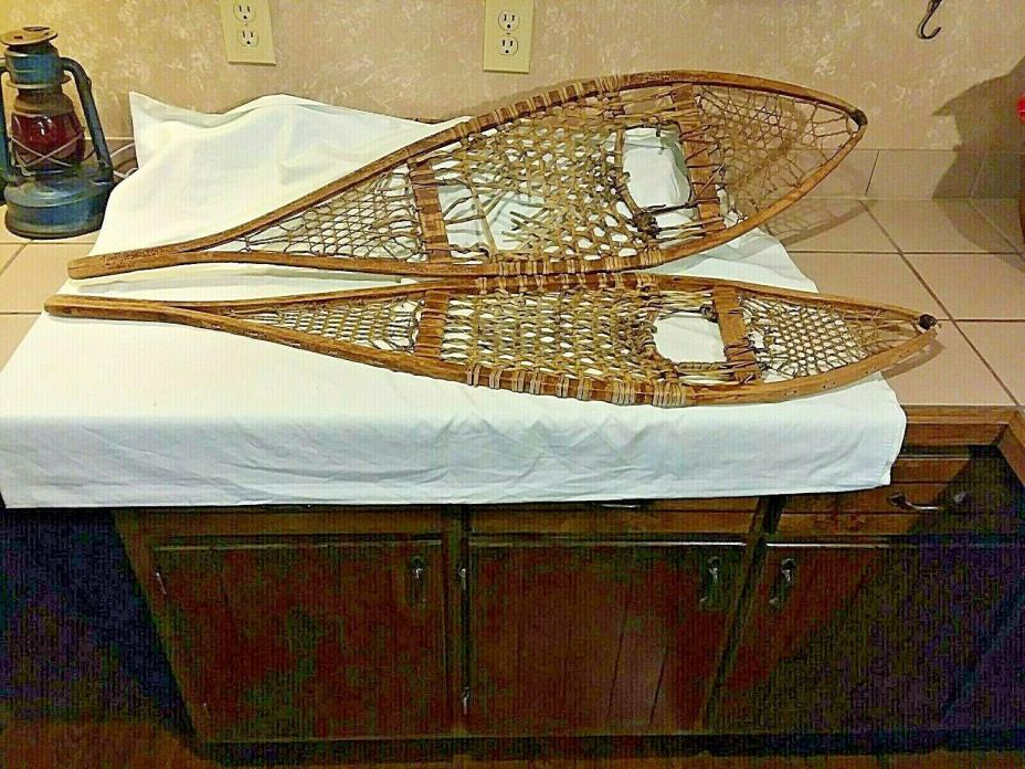 Vintage Wooden Decor Genuine Tubbs Snowshoes Norway Maine W.F.TUBBS CO. Antique