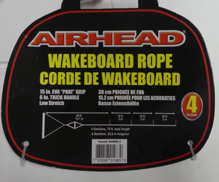 Airhead AHWR-2 Wakeboard Rope with Phat Grip Red Tow Rope Water Wake Board