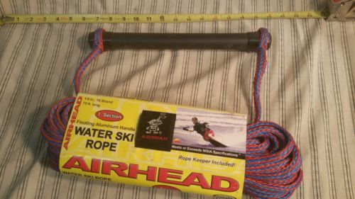 SOFT GRIP RED SKI TOW ROPE 75', WATER SKI, KNEE BOARD, WAKEBOARD, AIRHEAD AHSR-1