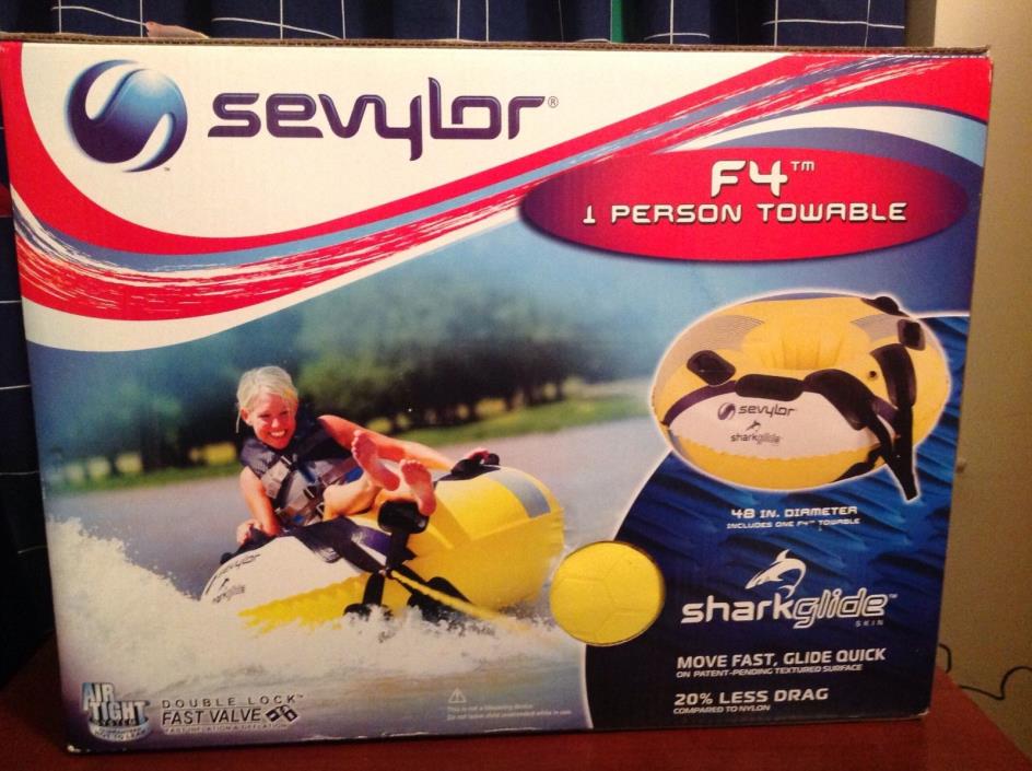 SEVYLOR F4 1 PERSON TOWABLE 48 INCH -SHARK GLIDE SKIN BRAND NEW IN BOX
