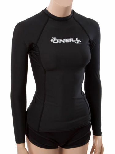 O'Neill women's basic skins long sleeve rashguard, SPF 50 Medium, Black (L32)