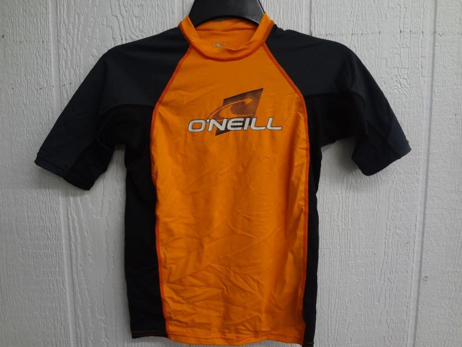 O'Neill Boys' Short Sleeve, UPF 50, Small, Orange / Gray / Black, Size 16 (B34)