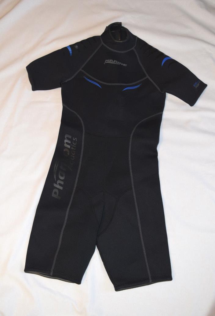 Phantom Aquatics Men's Marine Shorty Wetsuit, Black/Blue, Medium