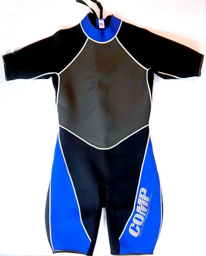 COMP Titanium Wetsuit Mens Size XL Black Blue water sports short sleeve