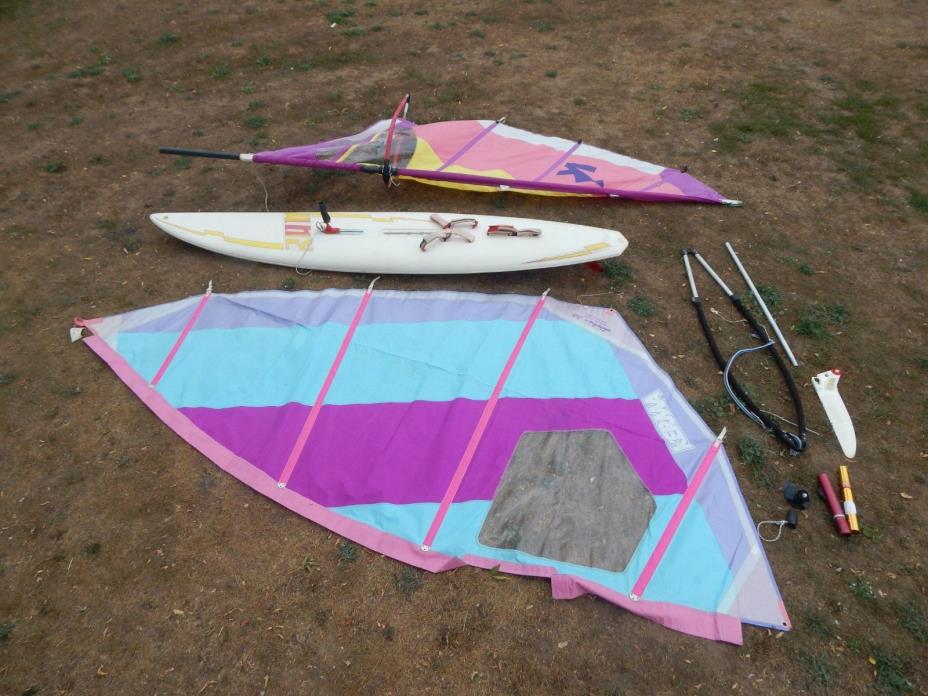 Kerma UNVL Windsurf Set Kit Board Mast 2 Sails Rigging Equipment Extras Lot