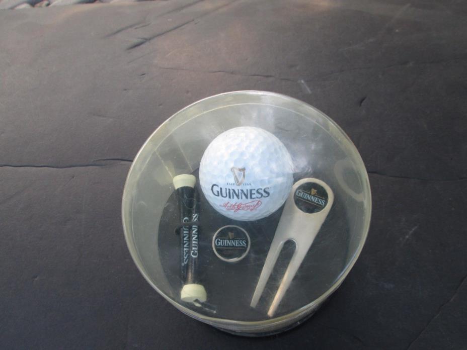 New Old Stock Guinness Golf Gift Set With Ball Ball Marker Tee & Pitch Repairer