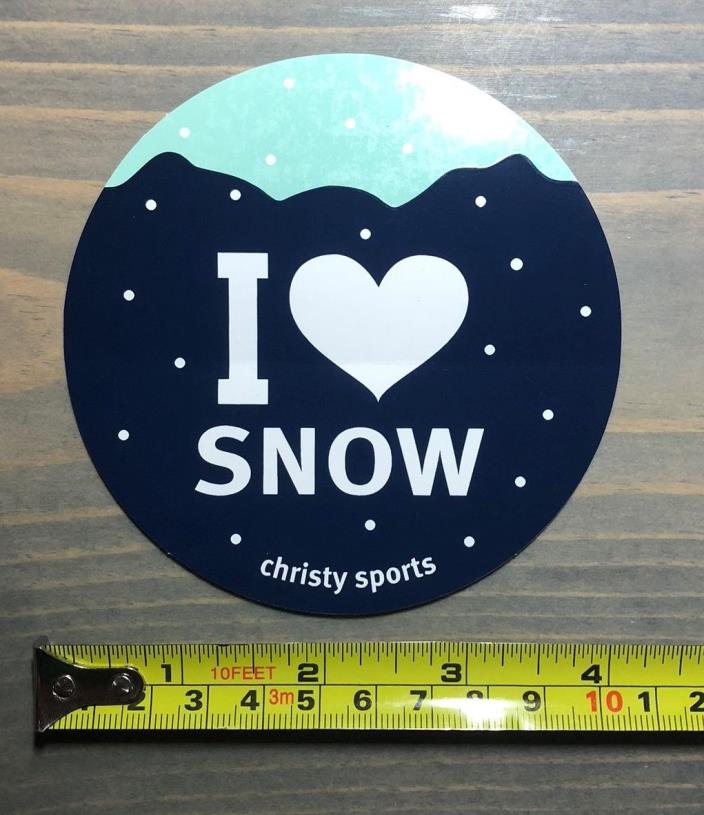 Christy Sports Sticker Decal I Love Snow Snowboard Ski Winter Park Copper Taos