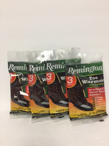 Remington Toe Warmers - Lot of 4 Packs of 3 Pairs Each - NEW in Package