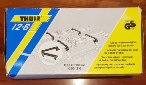 Ski Rack Thule 1050-12-6 Lockable Horizontal - 6 Pairs of Skis!  Made in Sweden