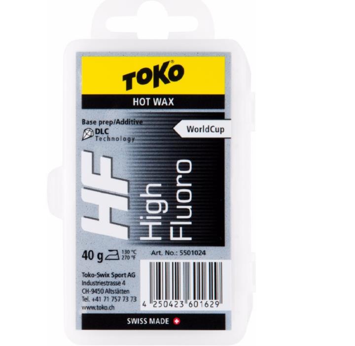 TOKO Ski Wax High Fluoro HF Black Tribloc World Cup Hot Wax 40 g Bar, 1 each