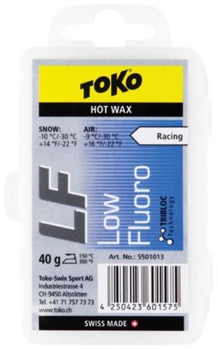 Toko Low Fluorinated LF Race Training Glide Wax Hot Ski Wax 40g Blue