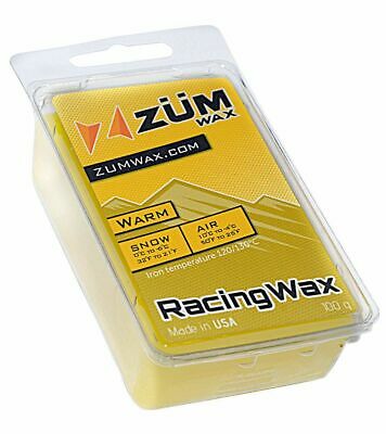 ZUMWax Ski/Snowboard RACING WAX - WARM Temperature - 100 gram - - EXCELLENT SPRI