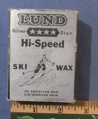 VINTAGE SKIING LUND SKI WAX AMERICAN WAX FOR AMERICAN SNOW BOX & CONTENTS