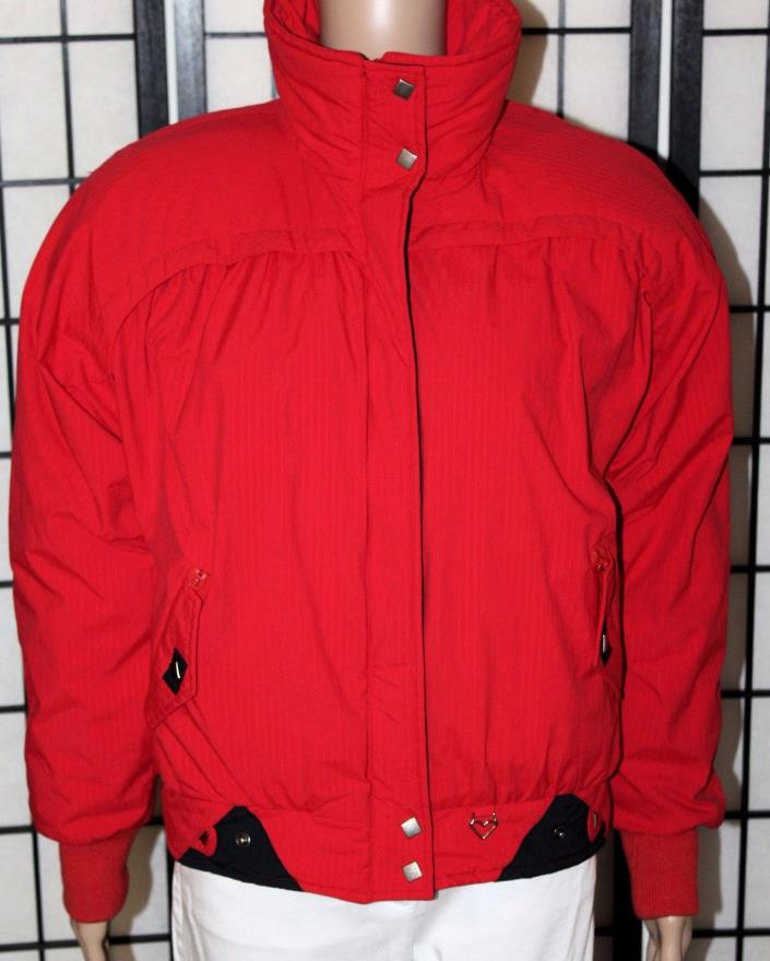 VINTAGE OBERMEYER SPORTS Women's Size 8 Red Zip Ski Winter Coat Jacket EUC