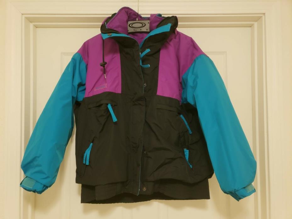 90s Columbia 4 in 1 Vamoose Ski Snow Boarding Jacket Teal Black Purple Sz M