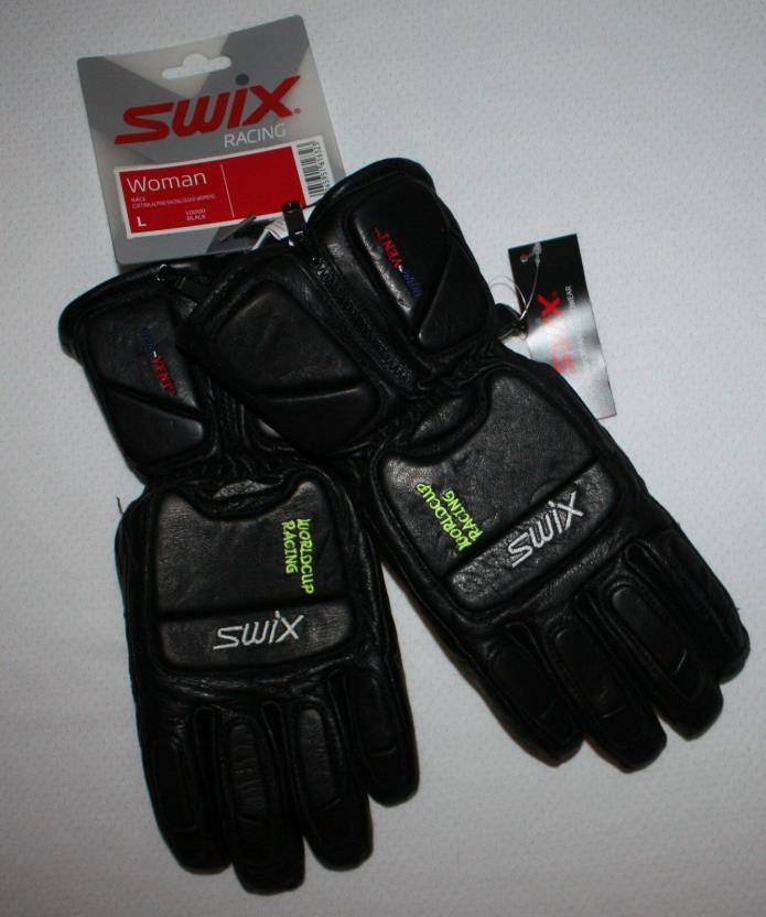 *NEW* Swix Women's L World Cup leather ski race gloves *Padded* Large alpine