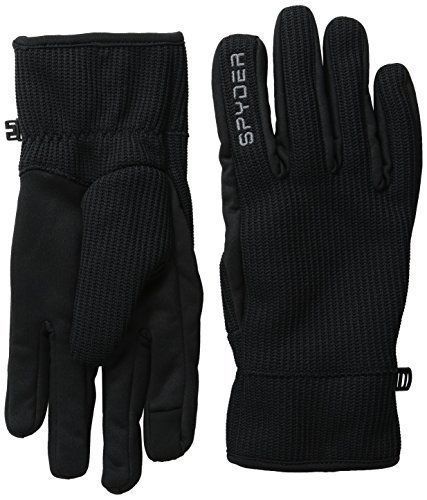 Spyder Men's Stryke Fleece Conduct Gloves, Black/Polar, Large