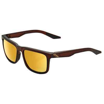 100% Blake Sunglasses - Soft Tact Rootbeer - Flash Gold Lens - 61029-103-69