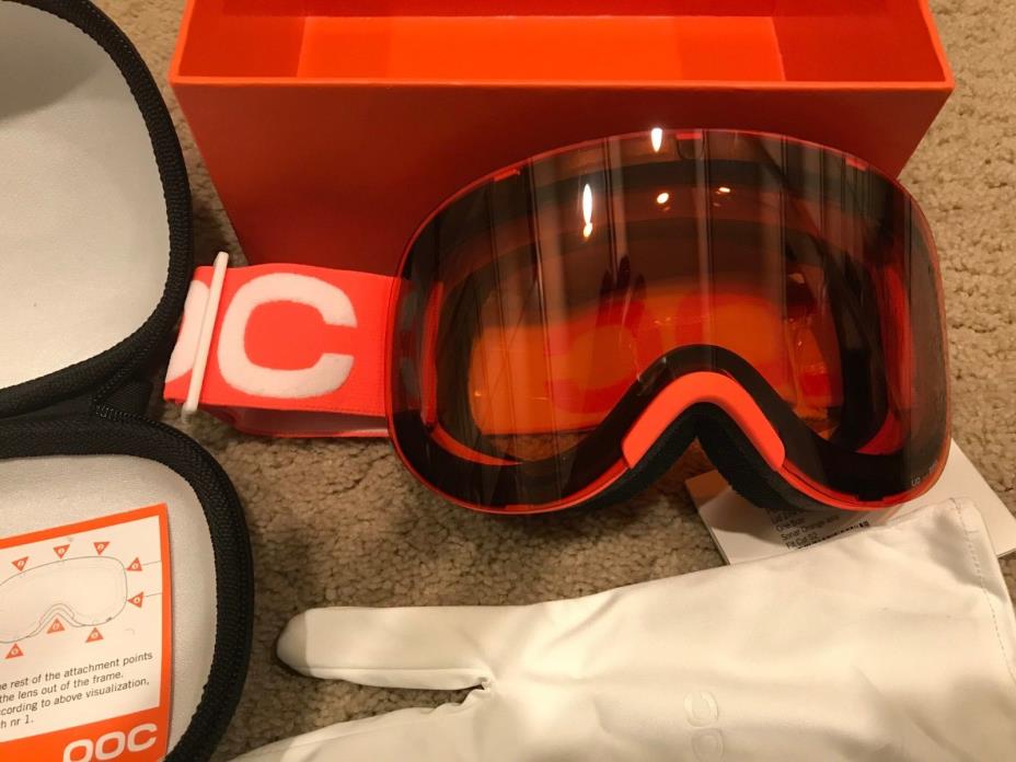 POC Lid Snow Goggles Zinc Orange/Sonar Orange Lens.NWT.