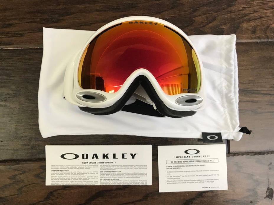 new Oakley A Frame 2.0 Polished White/Prizm Torch Iridium Ski Snowboard Goggles