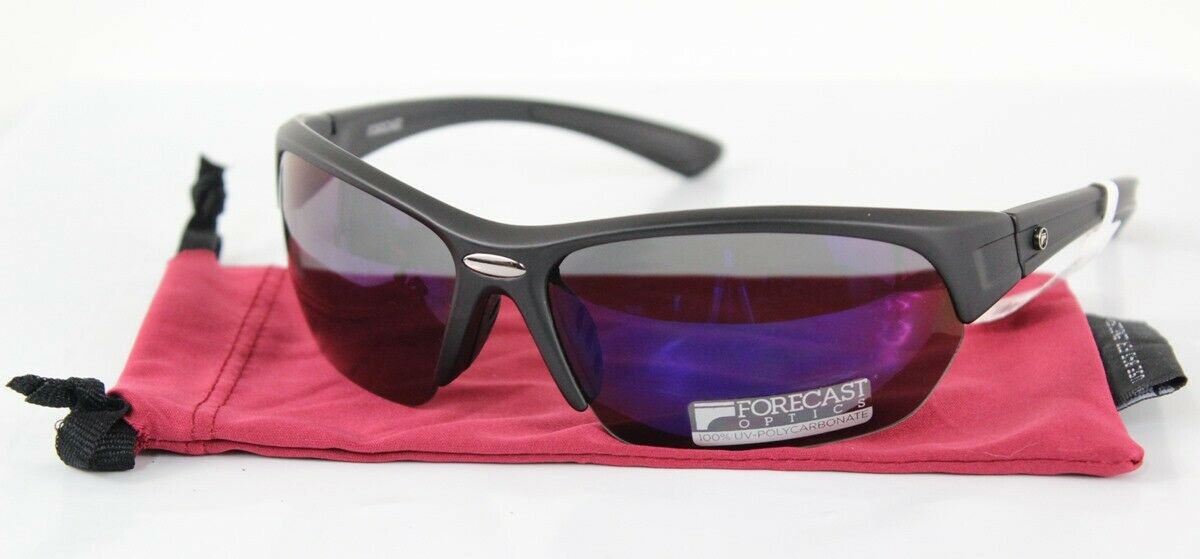New Forecast Thad Sunglasses Black with Blue Mirror Lens