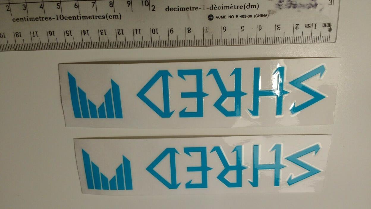SHRED stickers blue