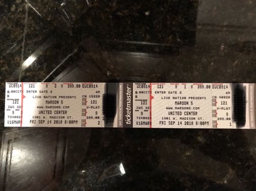 Maroon 5 United Center 2 Tickets Chicago