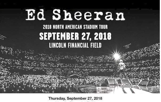 2 Tickets Ed Sheeran 2018 North American Stadium Tour Section 204 Row 19