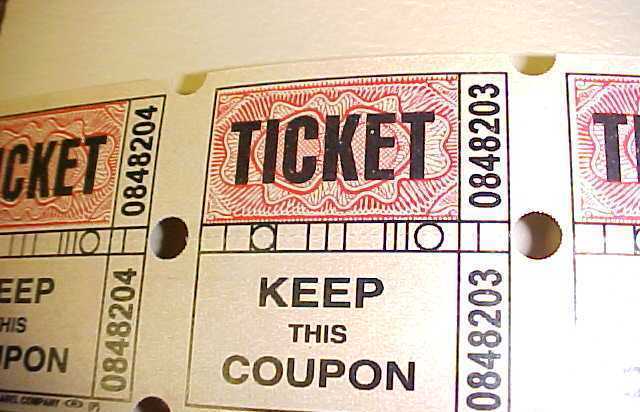 Raffle Tickets 2-Part 2000 Consecutively Numbered NEW Special Events Admission