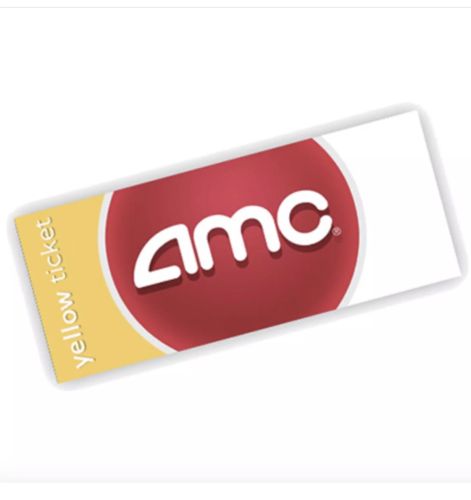 2 Yellow AMC Movie Tickets- Any Movie - Anytime - Not Valid In CA, NY, & NJ!!!