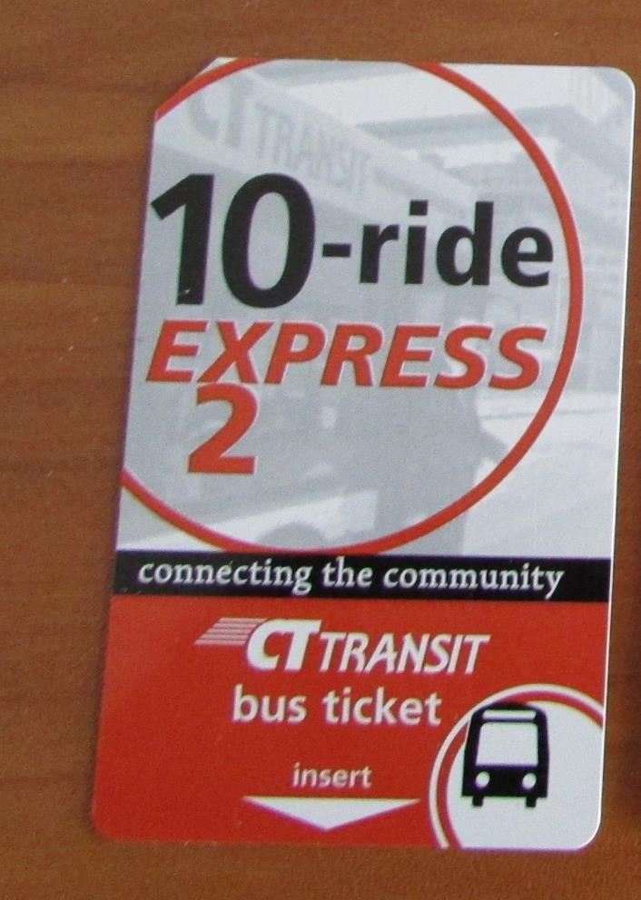 Connecticut Transit Bus Pass Ride Ticket Express Zone 2 Commuter Ct Bus System