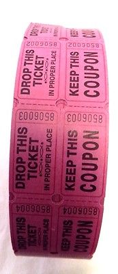 Raffle Ticket Roll Magenta Pink Cancer Cause Awareness Fundraiser Event Number